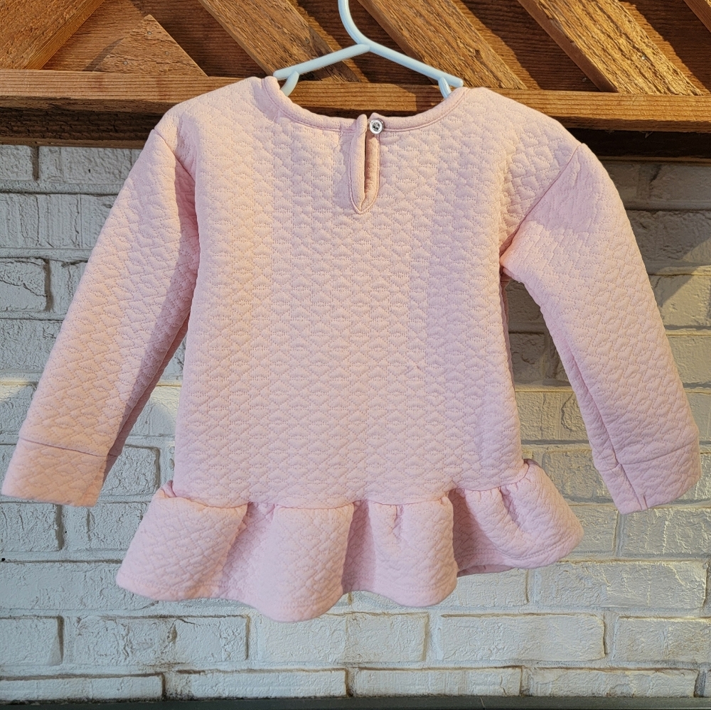 Kensie Girl Pink Sweater with Peplum Design and Bow Detail - Picture 4 of 7